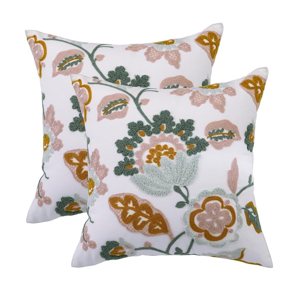 BowLift | Denza Farmhouse Floral Tufted Cushion Cover