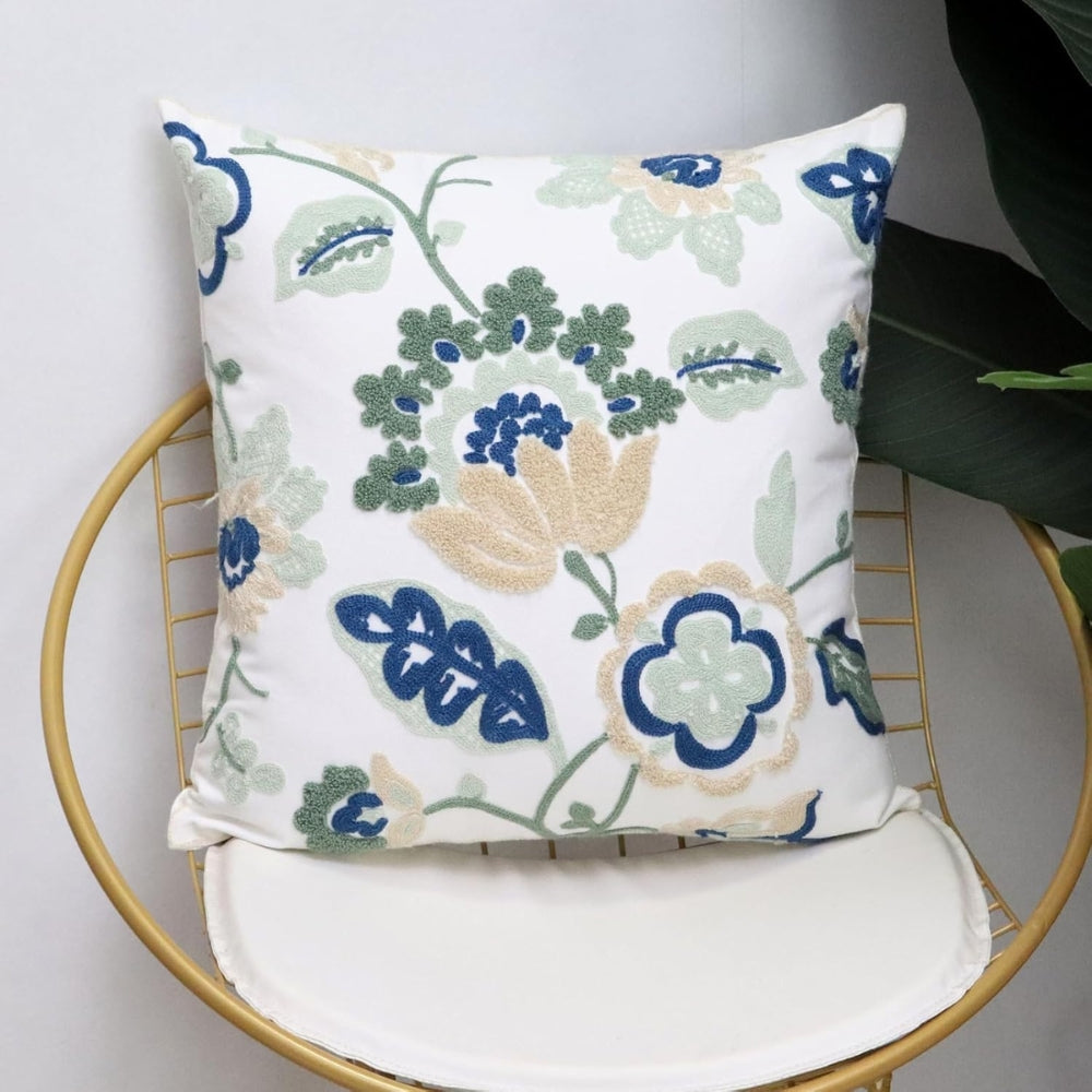 BowLift | Denza Farmhouse Floral Tufted Cushion Cover