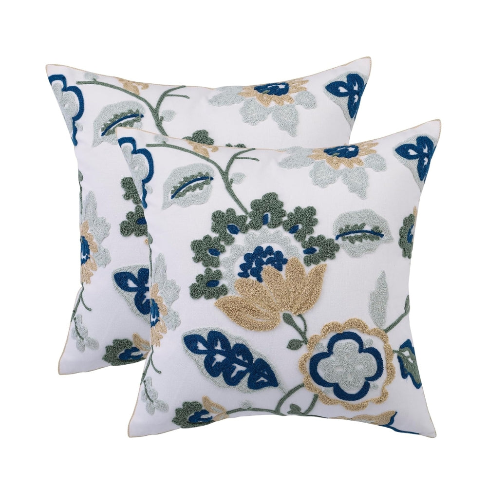 BowLift | Denza Farmhouse Floral Tufted Cushion Cover
