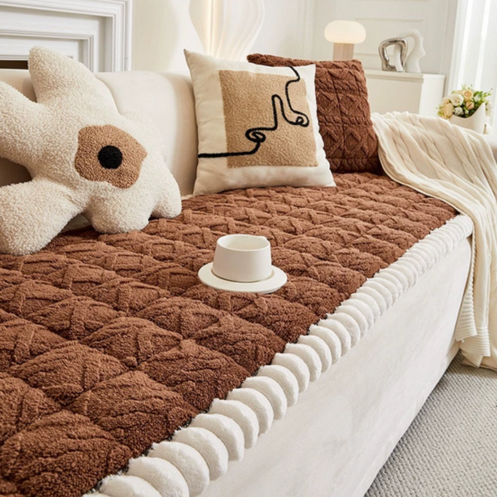 BowLift | Snuggle Sherpa Plush Sofa Protector Cover