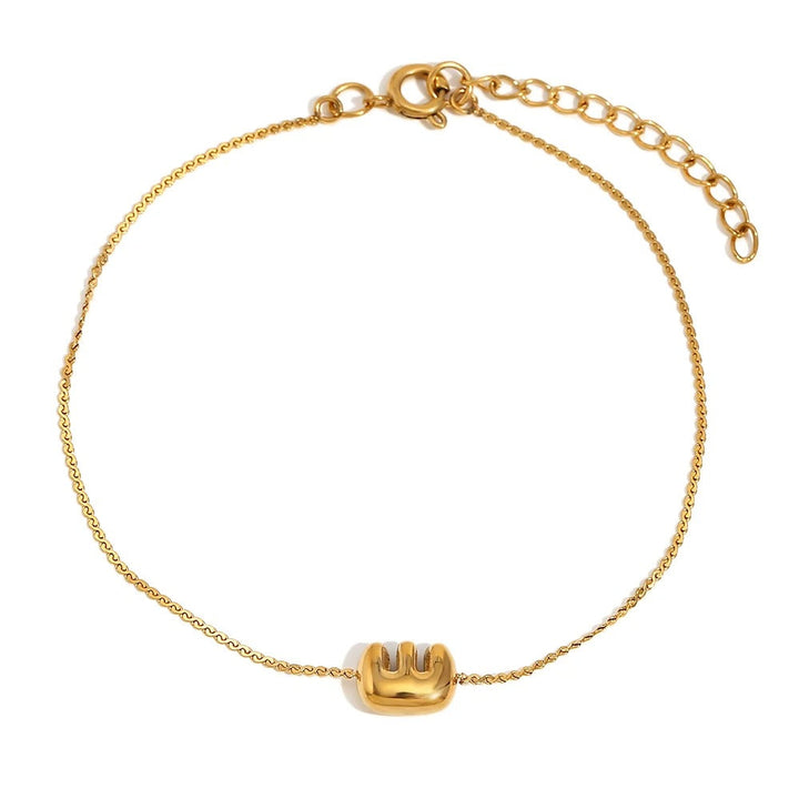 BowLift | Dainty Bubble Letter Initial Bracelet