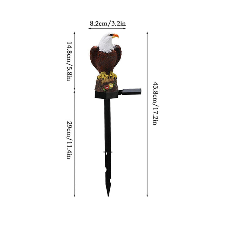 Garden Eagle Owl Parrot Statue LED Solar Light Outdoor Waterproof Lawn Lamp | Bowlift