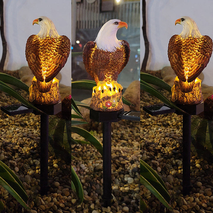 Outdoor Eagle Owl Statue LED Solar Garden Light Waterproof Lawn Lamp | Bowlift