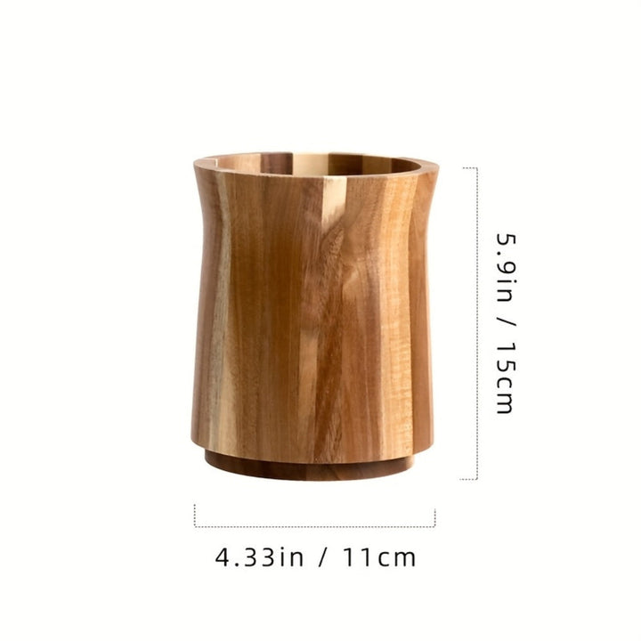 BowLift | Elegant Acacia Wood Rotating Utensil Holder