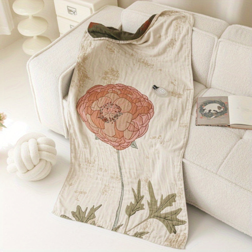 BowLift | Elegant Floral Print Bath Towel Blanket