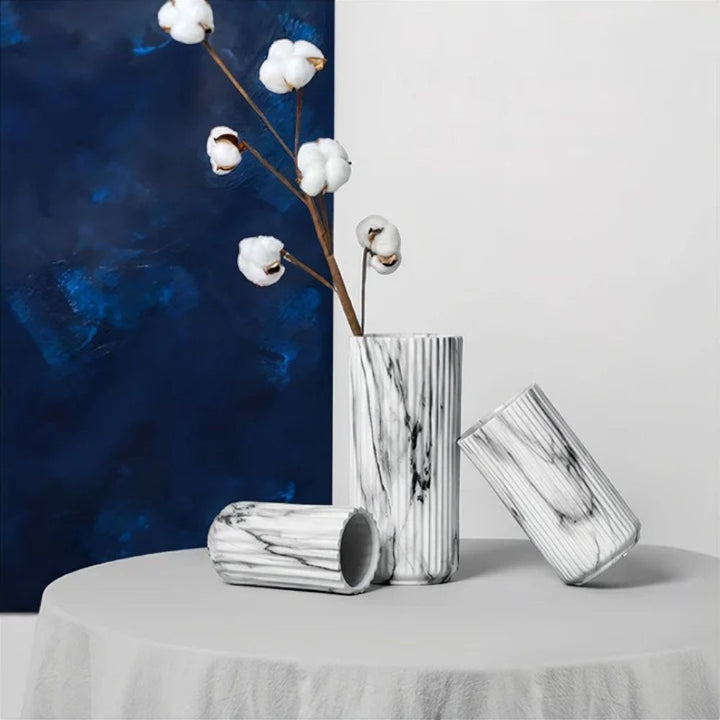 BowLift | Elegant Vertical Marble Ceramic Vase