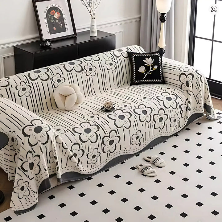 BowLift | Embroidered Flower Soft Sofa Cover