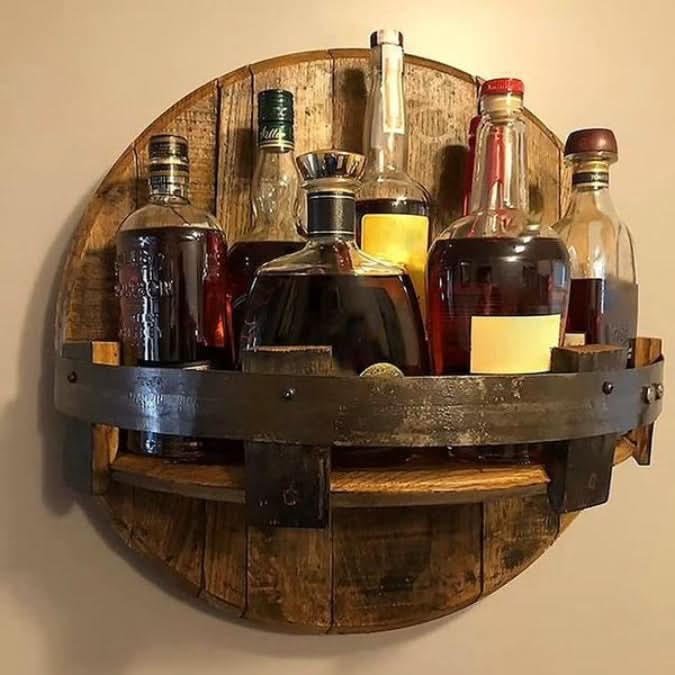 BowLift | Handmade Wooden Wall Bottle Rack – 7 Bottles
