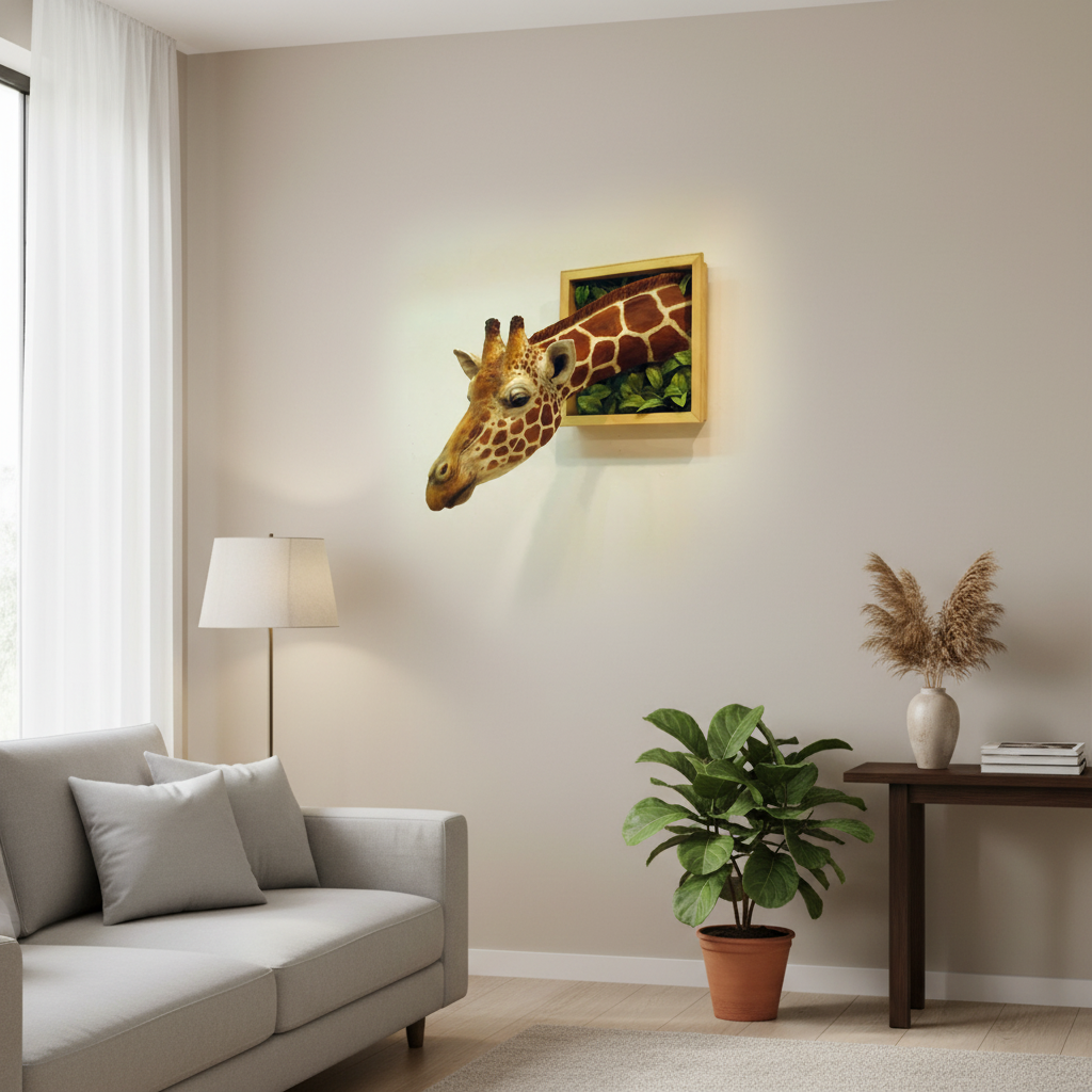 BowLift | Giraffe head - Wall decoration - 3D sculpture - Lifesize decoration
