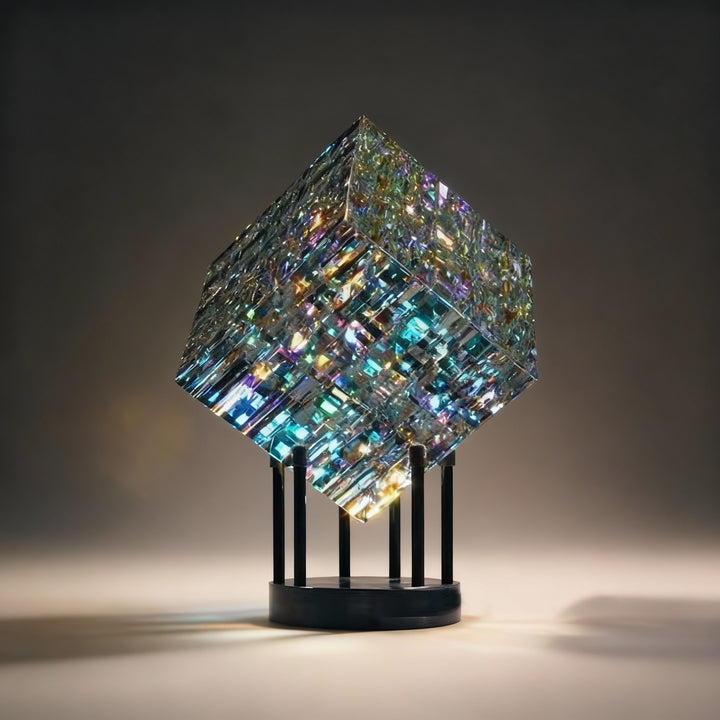 Crystal Rainbow Suncatcher Cube with Vase Option for Desk or Home Decor