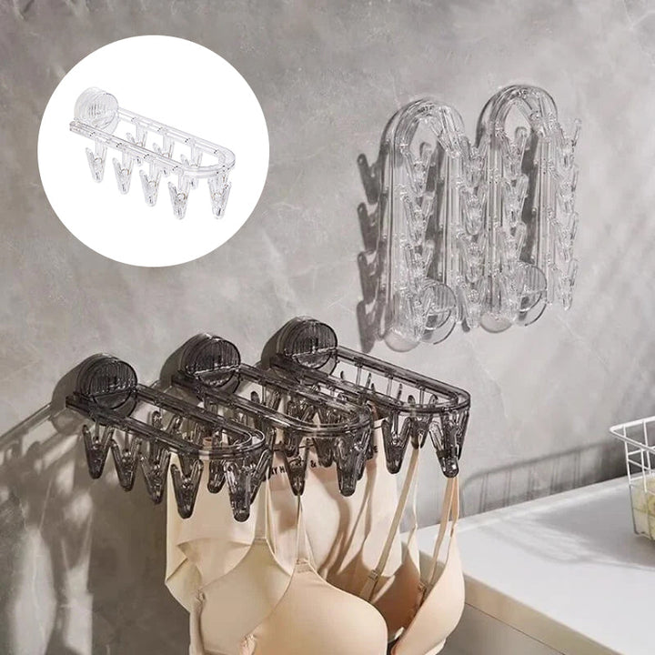 BowLift | Suction cup collapsible clothes hanger with clip
