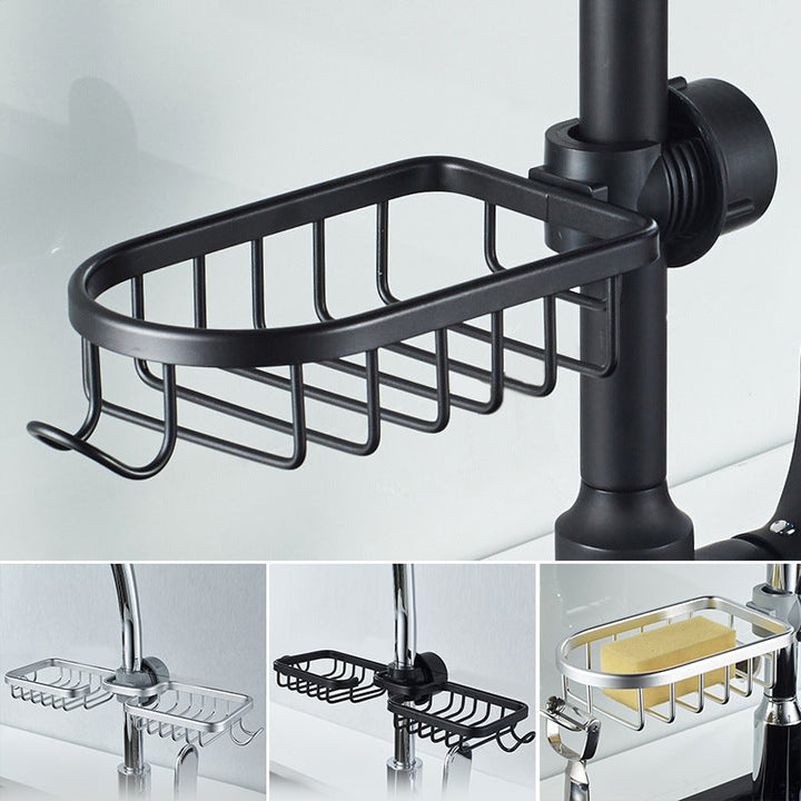 Shower holder for Shampoo & Soap – Stainless Steel – Silver or Black – No Drilling | Bowlift
