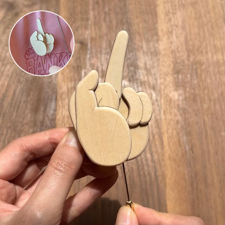 BowLift | Funny Wooden Finger Brooch
