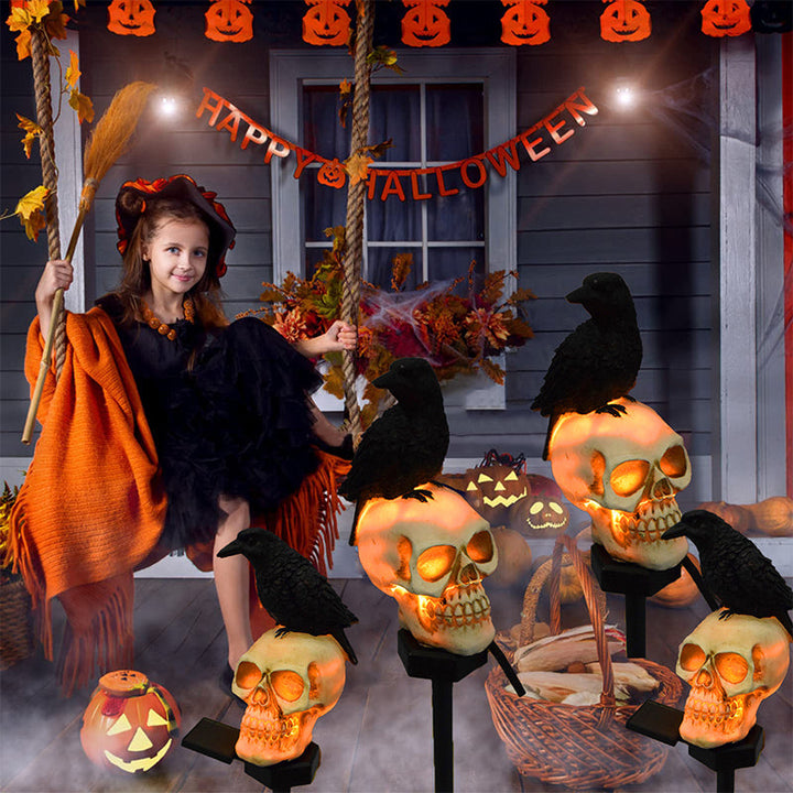 BowLift | Halloween Solar Skull Crow Decorative Lights