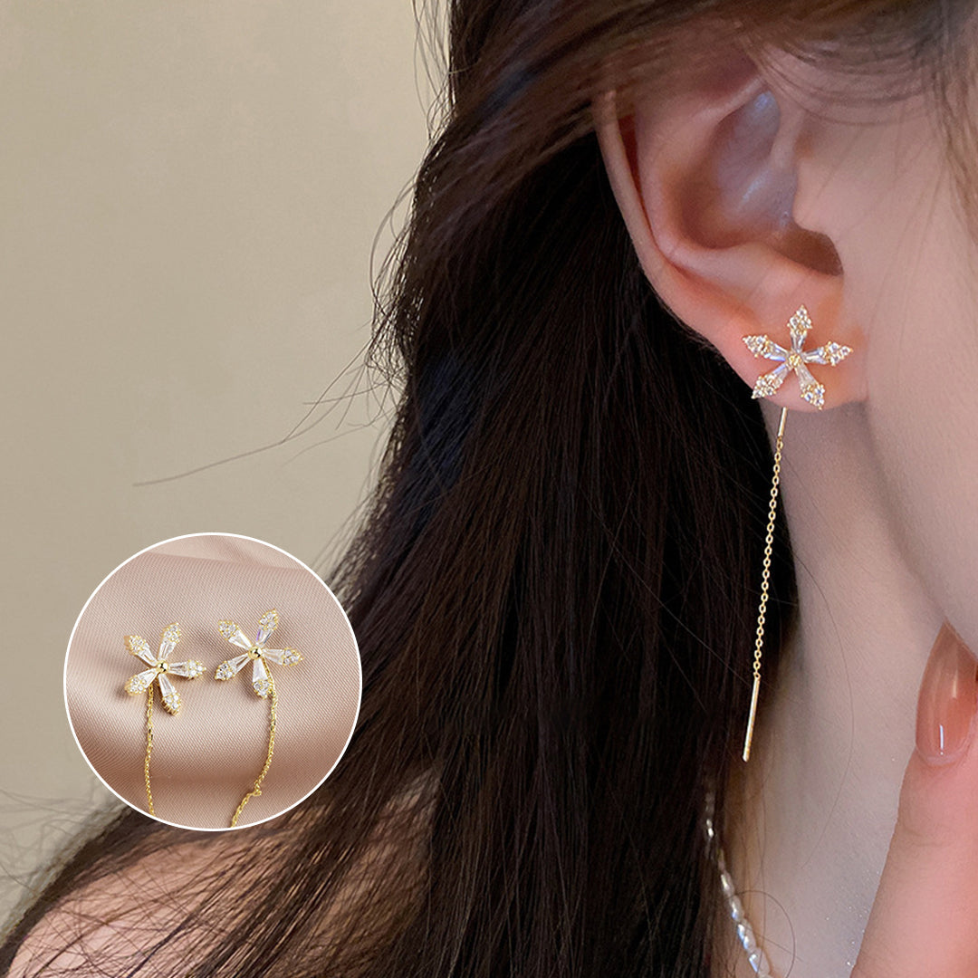 BowLift | Shiny Fringe Flower Earrings