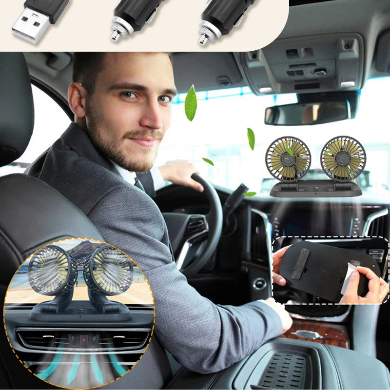 BowLift | Dual Head Car Auto Circulator Fan