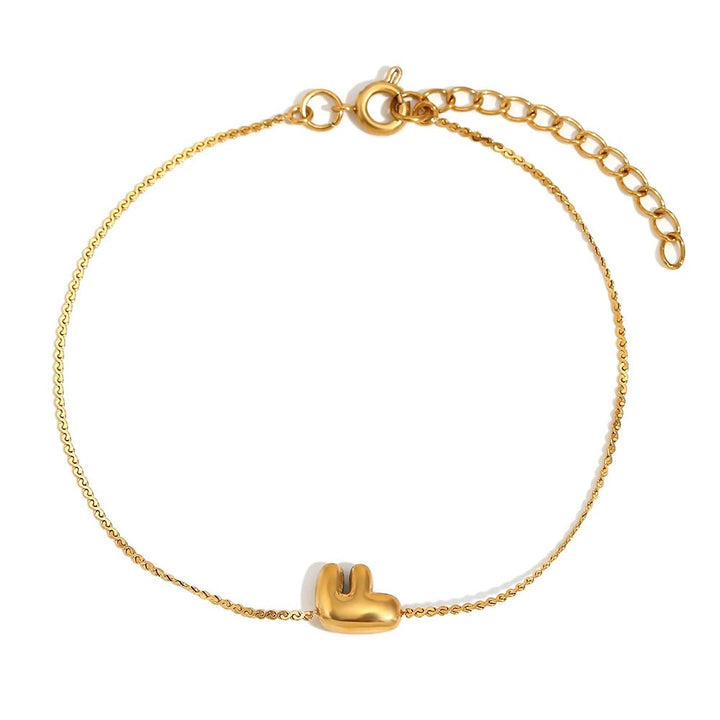 BowLift | Dainty Bubble Letter Initial Bracelet