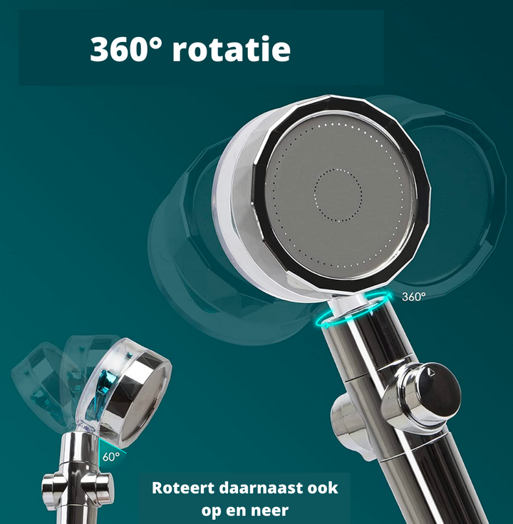 BowLift | HydroBoost Showerhead | With filter, turbo jet & built to last!