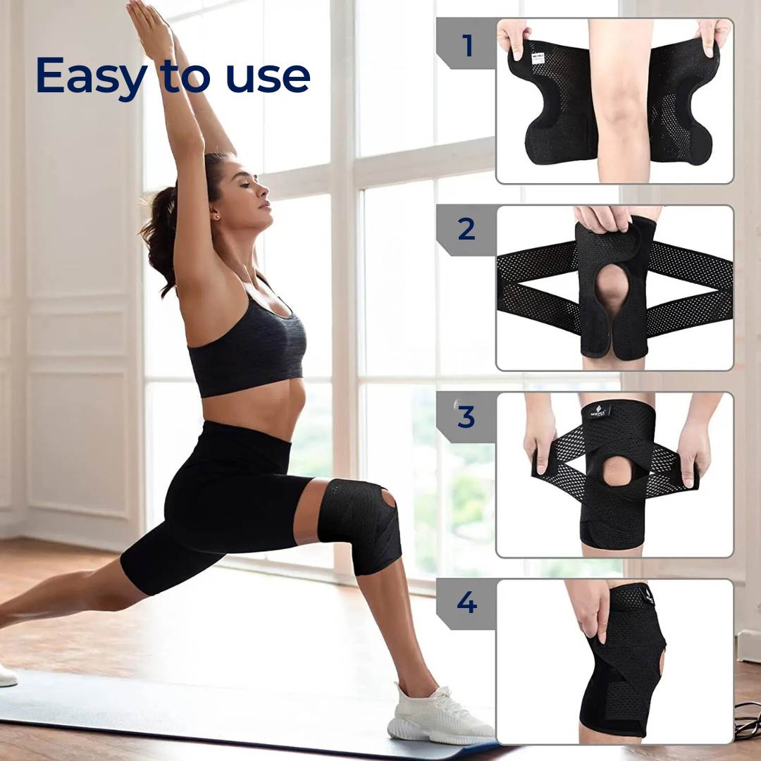 BowLift | Knee Pads for Pain Relief | Support Compression Springs & Adjustable Tension Strap for Stability and Joint Protection