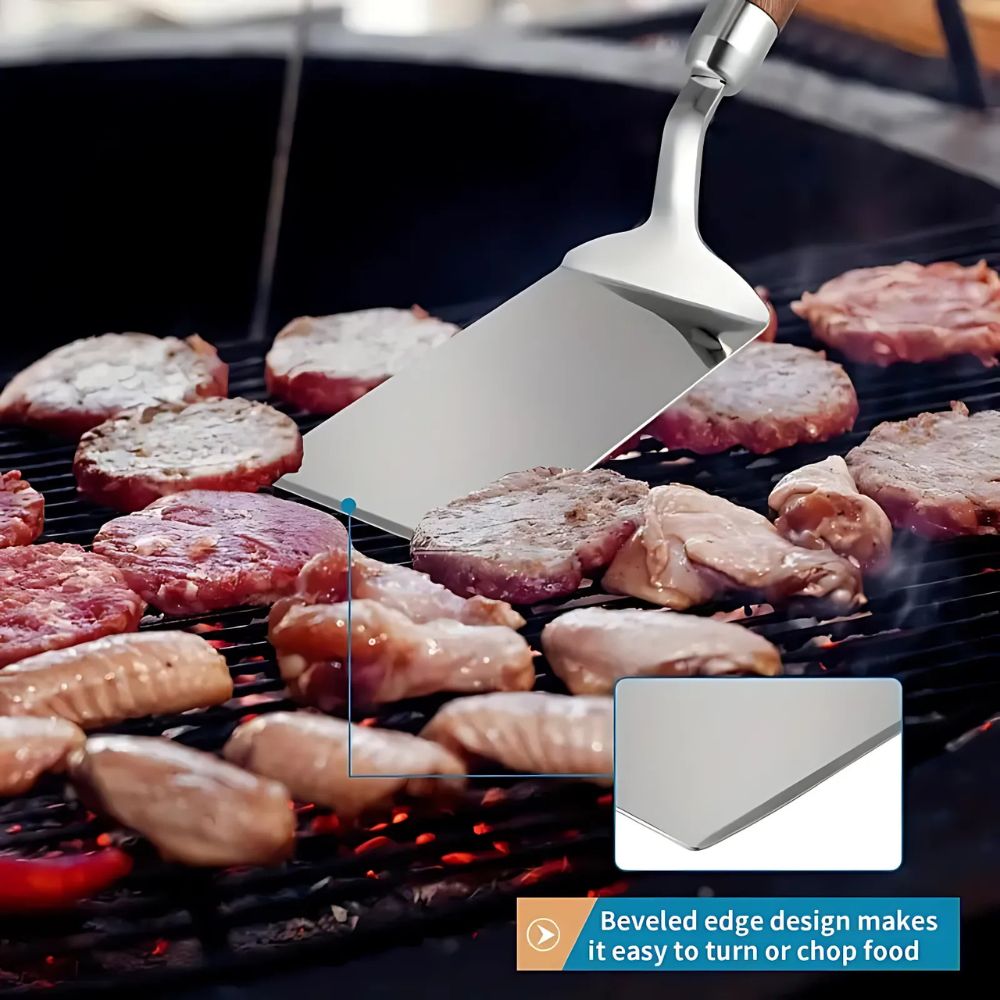 BowLift | Stainless Steel Kitchen Spatula with Wooden Handle