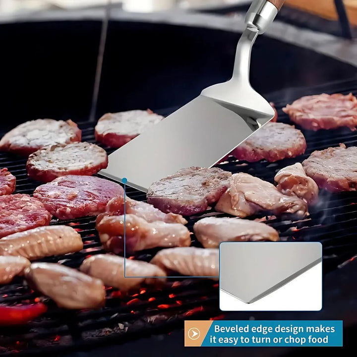 BowLift | Stainless Steel Kitchen Spatula with Wooden Handle