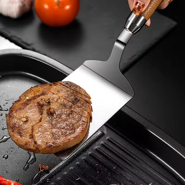 BowLift | Stainless Steel Kitchen Spatula with Wooden Handle