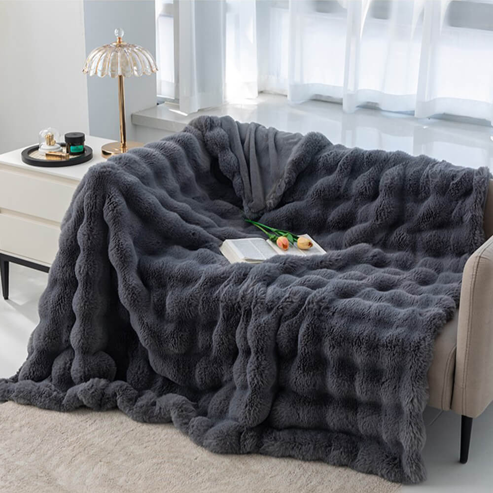 BowLift | Premium Bubble Double Layer Thick Faux Rabbit Fur Blanket