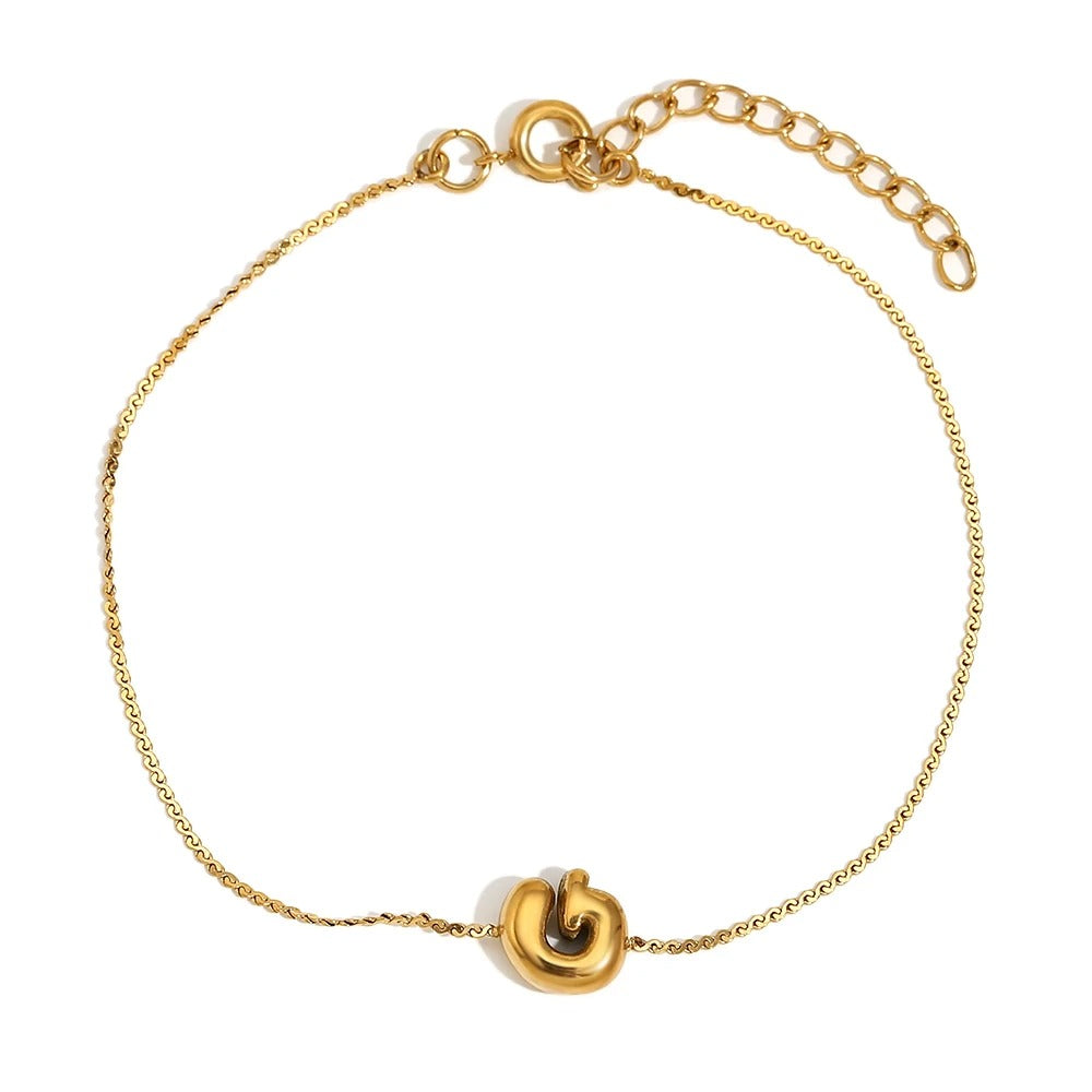 BowLift | Dainty Bubble Letter Initial Bracelet