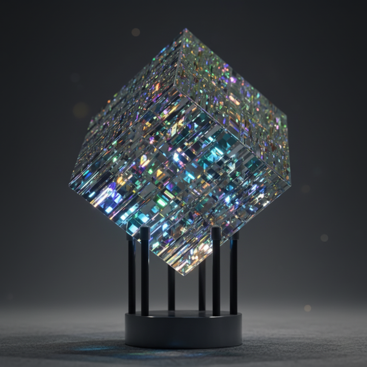 Crystal Rainbow Suncatcher Cube with Vase Option for Desk or Home Decor