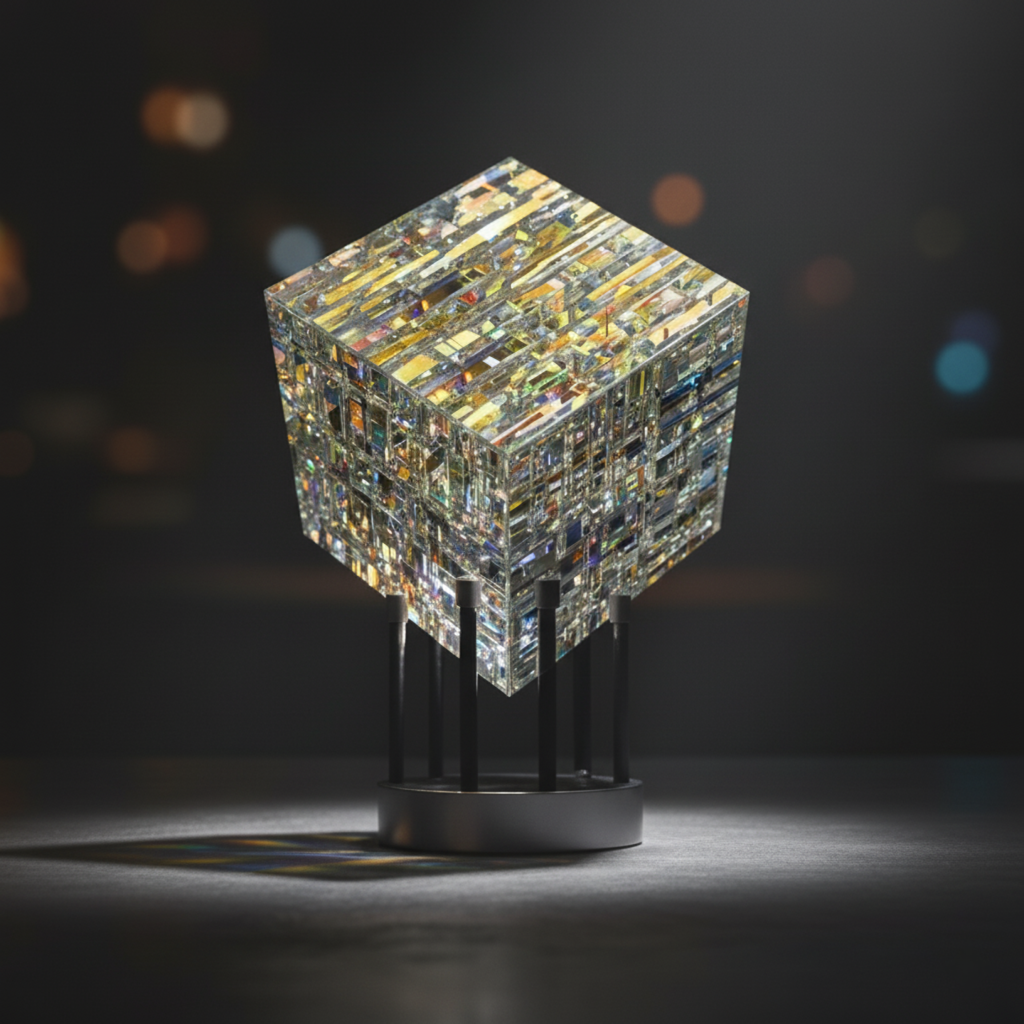 Crystal Rainbow Suncatcher Cube with Vase Option for Desk or Home Decor
