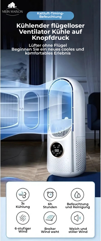 BowLift | Blade-less USB Fan Air Cooler Quiet with Timer and Air Humidification