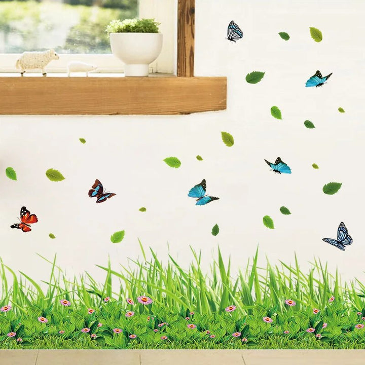 BowLift | Serene Springtime Butterfly Green Grass Wall Stickers