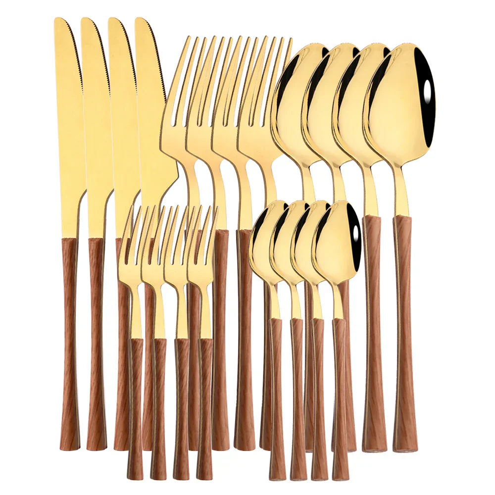 BowLift | RusticDining | Stainless Steel Cutlery with Wooden Handles