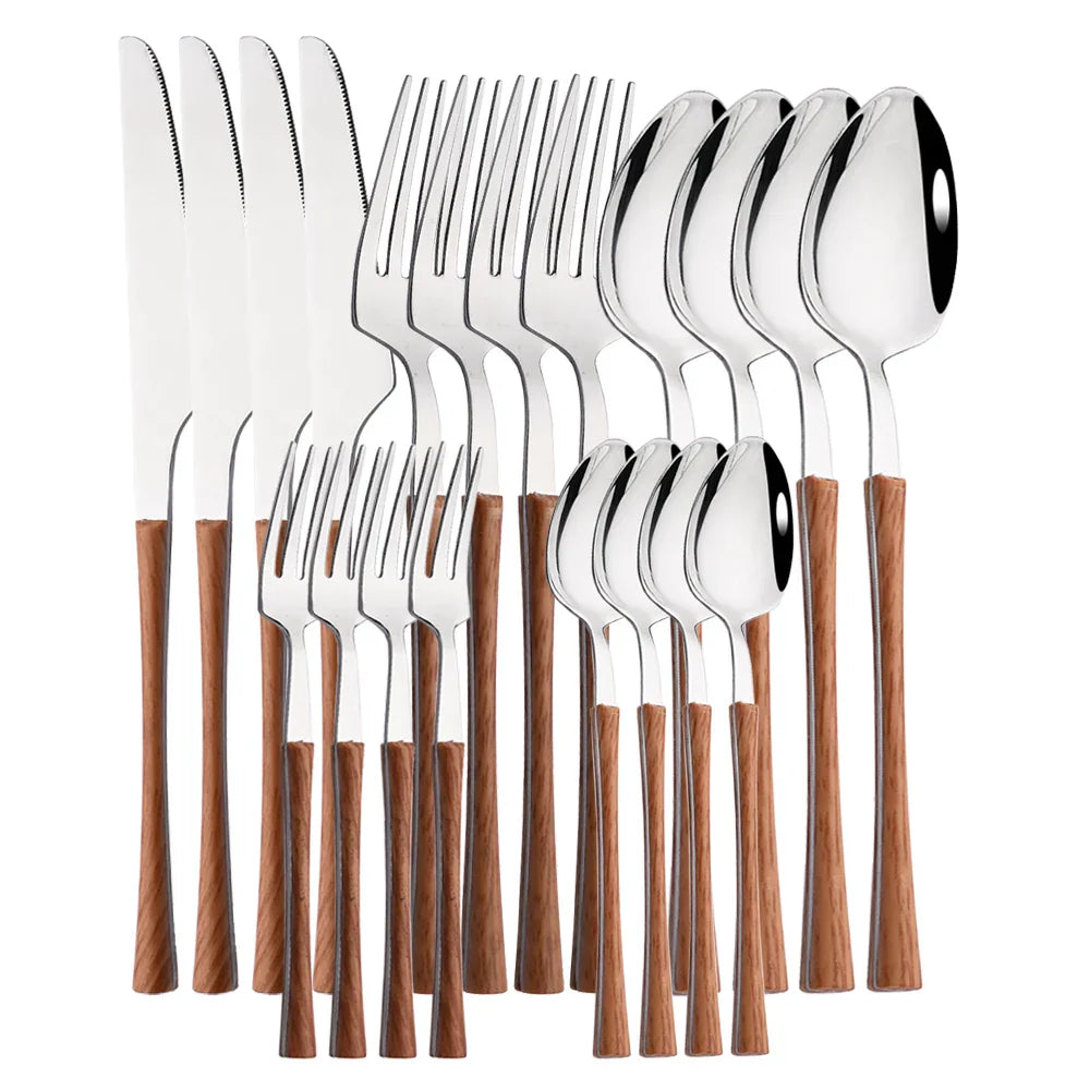 BowLift | RusticDining | Stainless Steel Cutlery with Wooden Handles