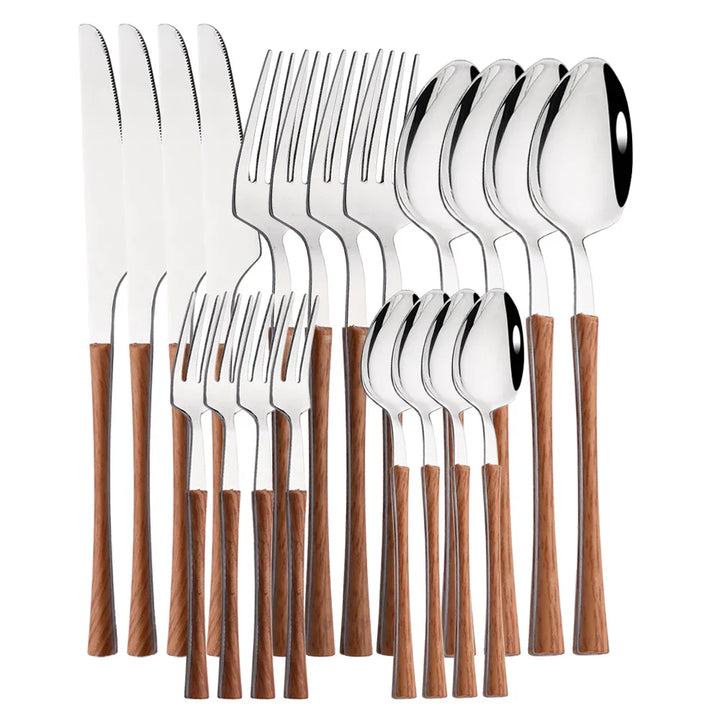 BowLift | RusticDining | Stainless Steel Cutlery with Wooden Handles