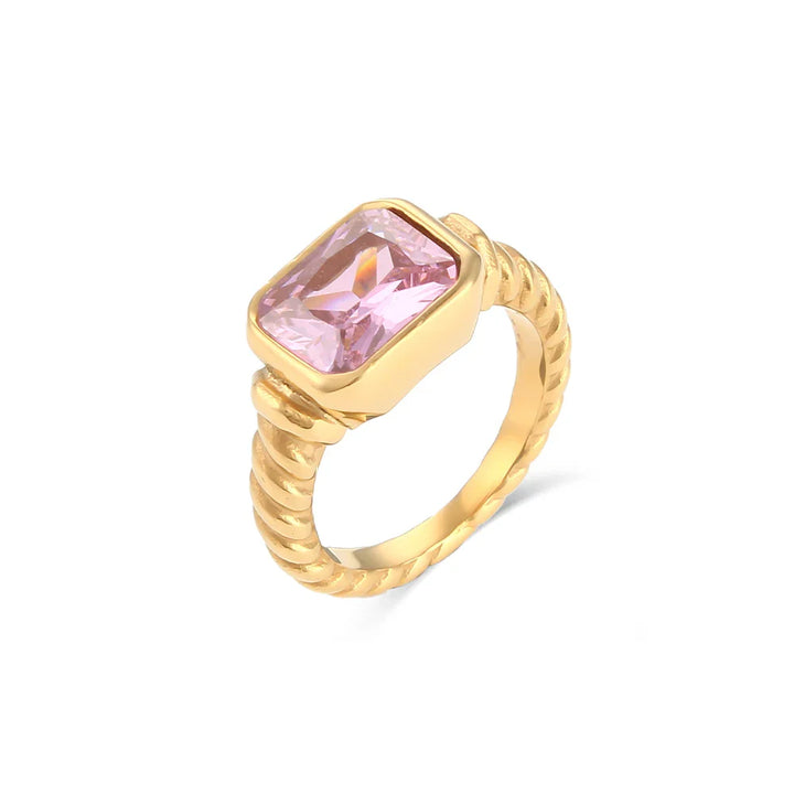 BowLift | Chunky Cross Striped Baguette Diamond Ring