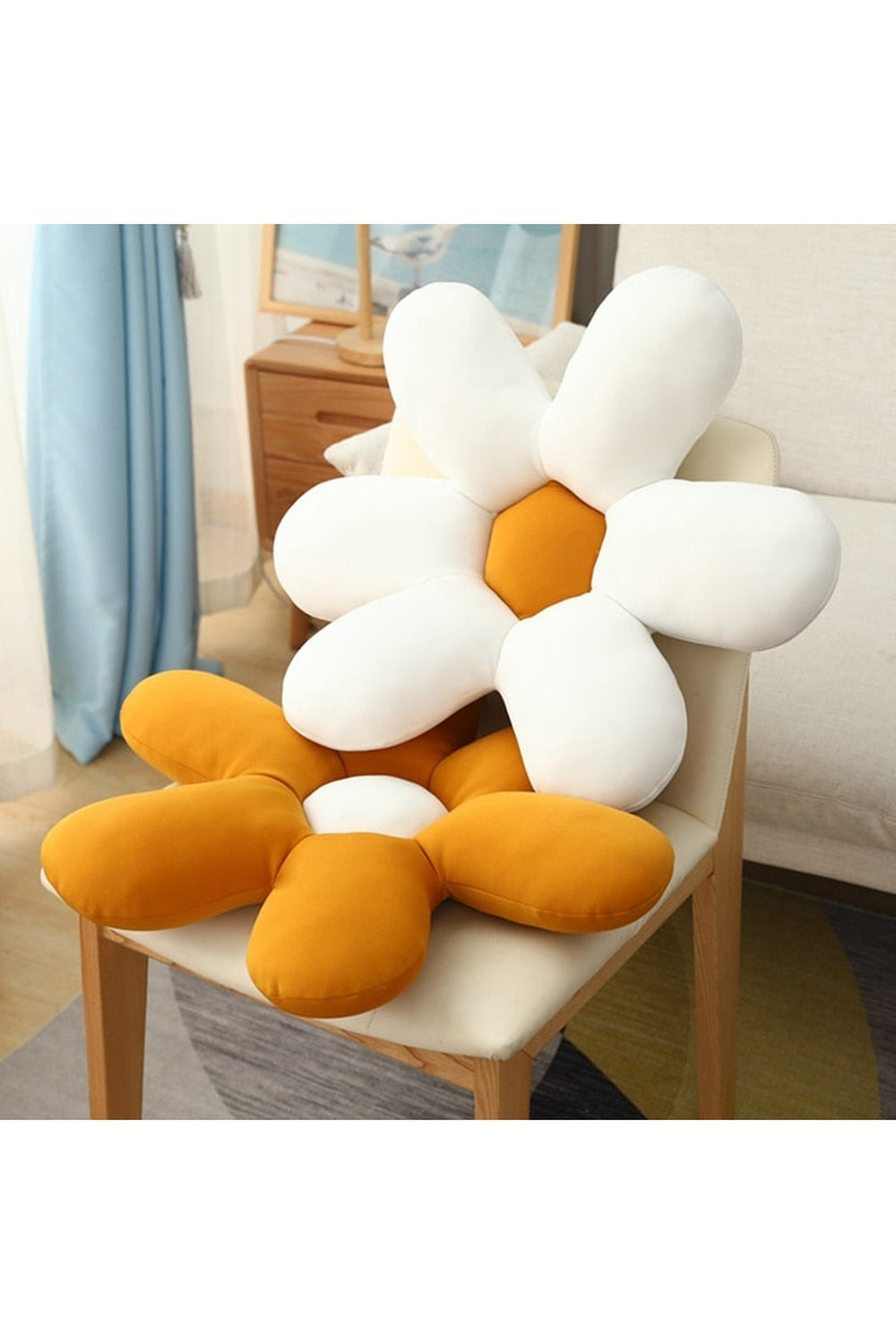 White Daisy Flower Cushion | Bowlift