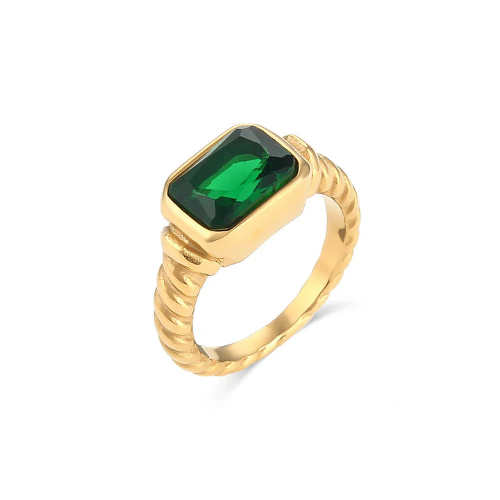 BowLift | Chunky Cross Striped Baguette Diamond Ring