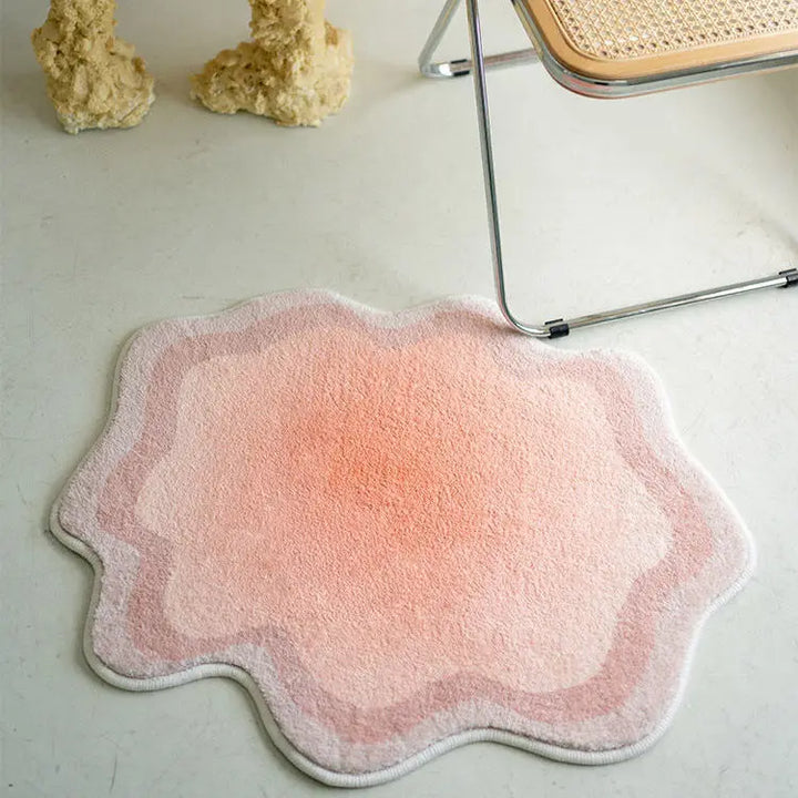 Soft Gradient Wavy Edge Bathroom Mat | Bowlift
