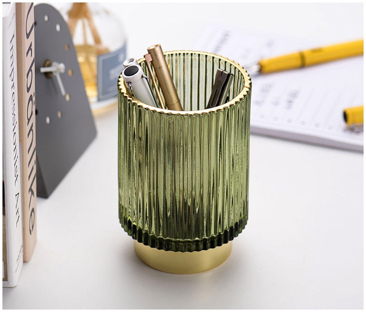 BowLift | Elise Gold Foil Glass Makeup Halter & Organizer