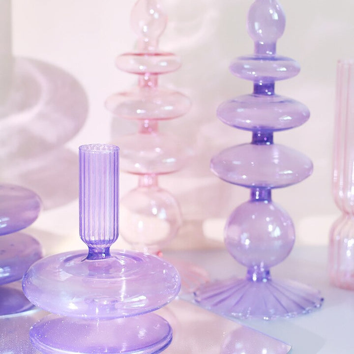 BowLift | Lilac Candle Holder made of Glass