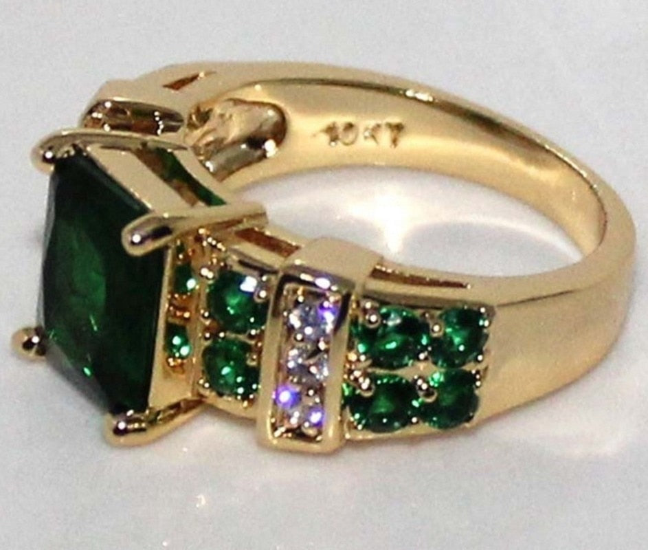 BowLift | Fashion Exquisite Luxury Popular Shiny Green High Quality Zircon Wedding Ring