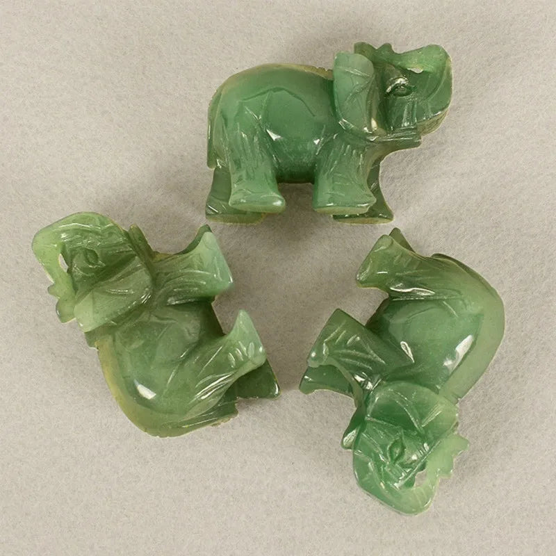 BowLift | Green Aventurine Jade Stone Elephant Statue