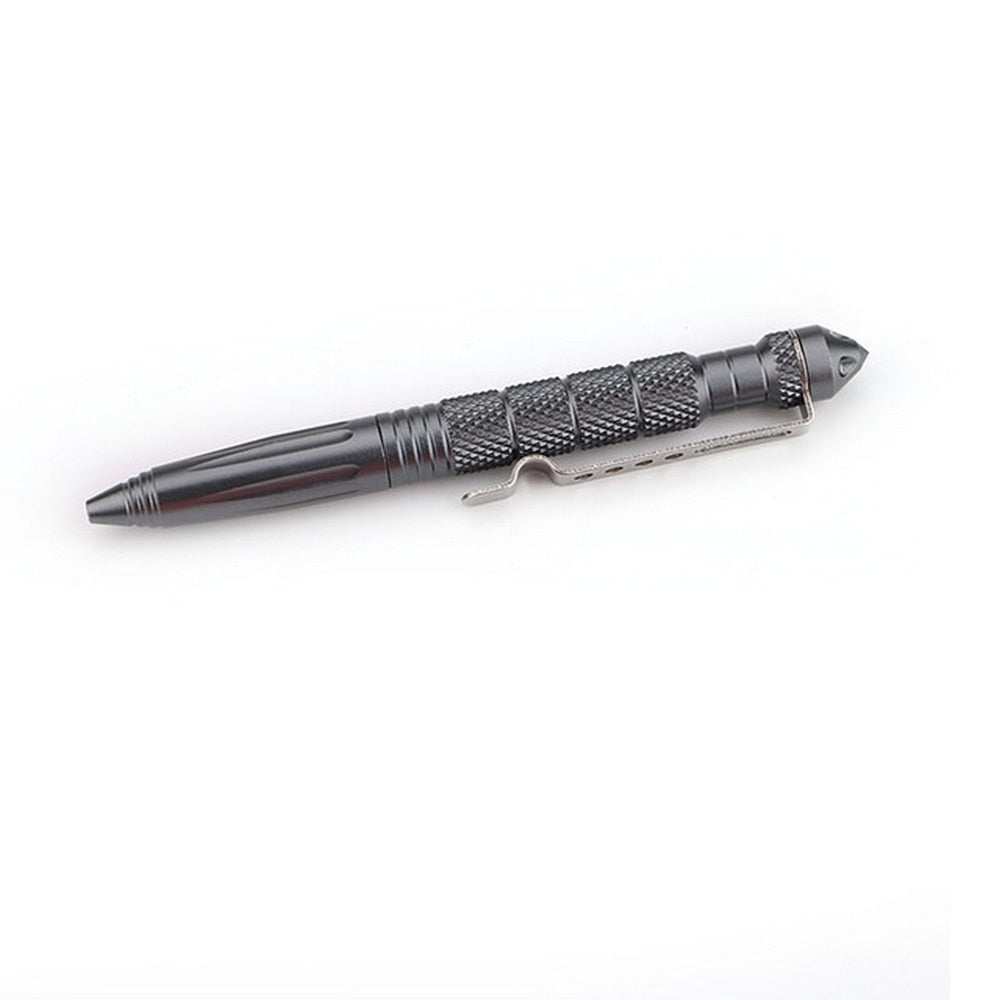 Tactical Survival Pen with Glass-Breaker Tip and Stainless Steel Handle