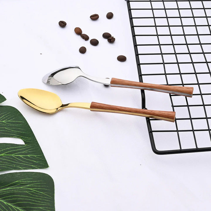 BowLift | RusticDining | Stainless Steel Cutlery with Wooden Handles