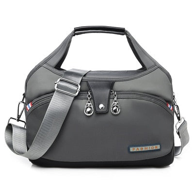 Water-Resistant Nylon Crossbody Bag with Zipper Closure
