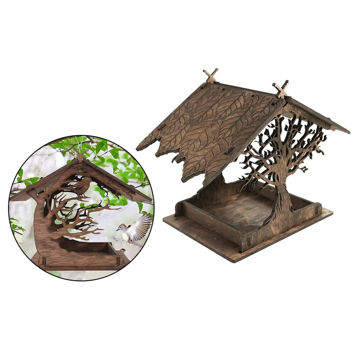 BowLift | Rustic Treehouse Wooden Bird Feeder