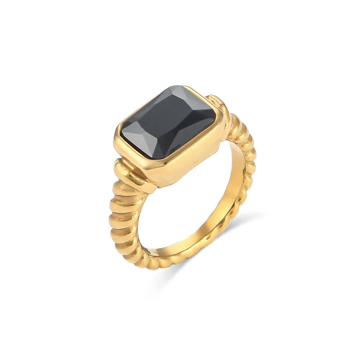 BowLift | Chunky Cross Striped Baguette Diamond Ring