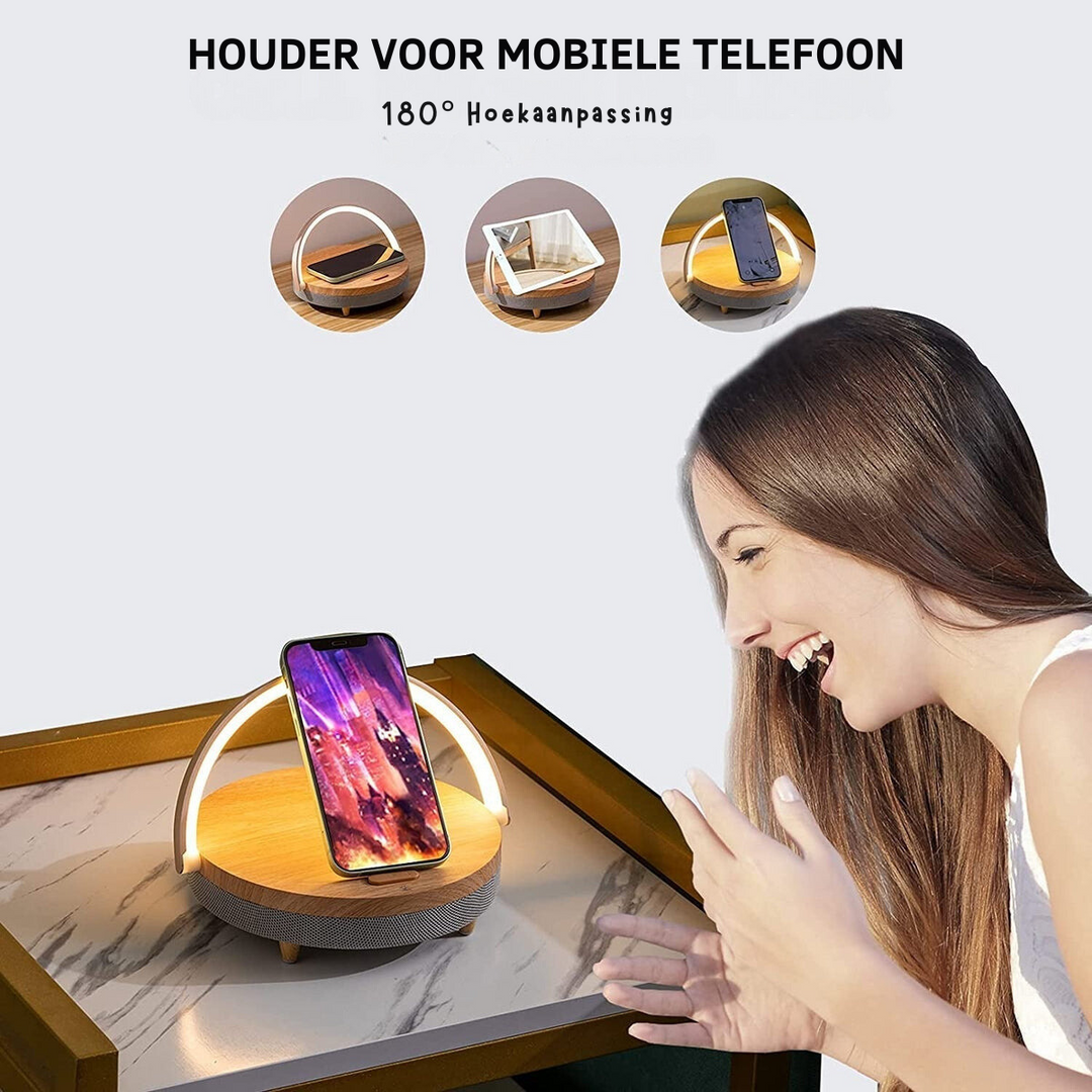 BowLift | 3-in-1 LED Lamp, Bluetooth Speaker & Wireless Charger | Smart Desk Light