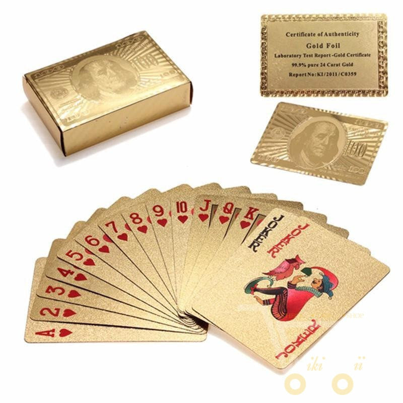 BowLift | 24K Gold Plated Playing Card with Wood - Style Box